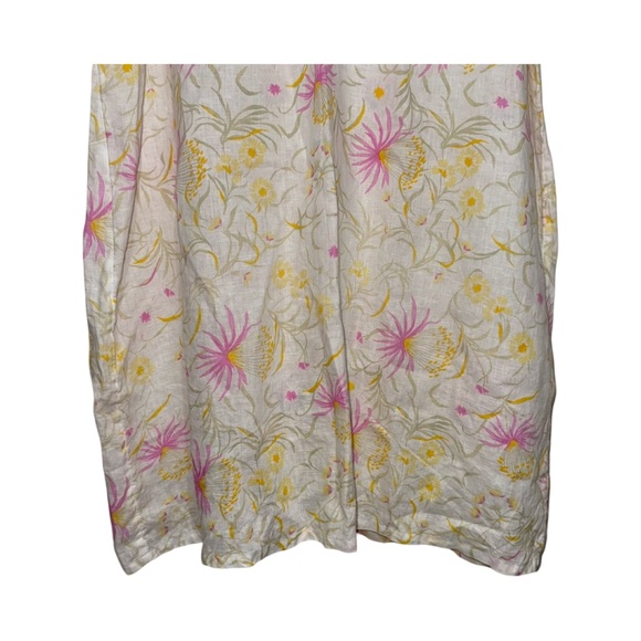 Joie Linen Dress Women’s 1X Floral Cap Flutter Sleeve Pastel Shift - Picture 7 of 10